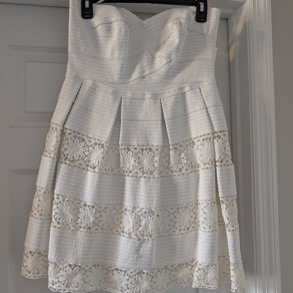White Bandage/Lace Halter Flare Dress